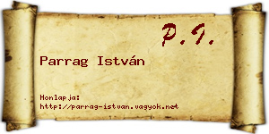 Parrag István névjegykártya